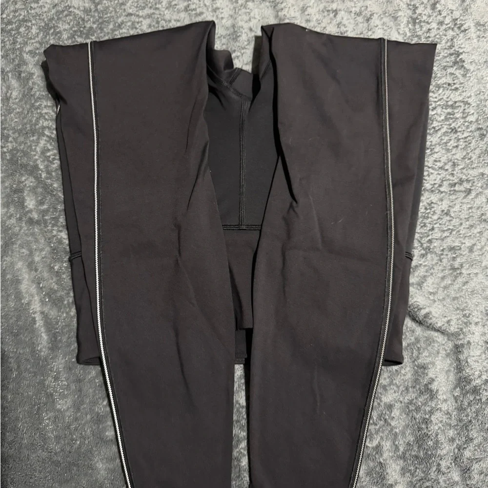 Athleta Black Leggings with White Stitching - Picture 5 of 7